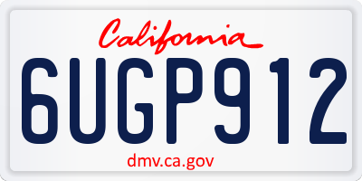 CA license plate 6UGP912