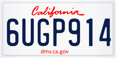 CA license plate 6UGP914