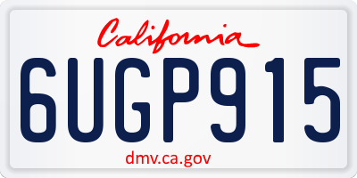 CA license plate 6UGP915