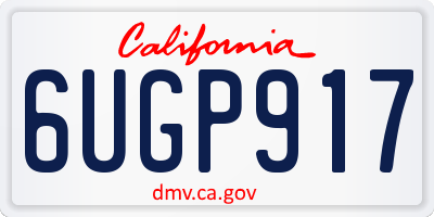 CA license plate 6UGP917