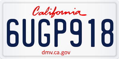 CA license plate 6UGP918