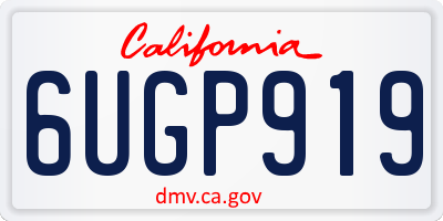 CA license plate 6UGP919