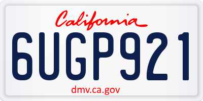 CA license plate 6UGP921