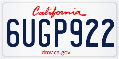 CA license plate 6UGP922