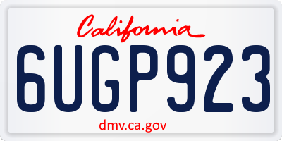 CA license plate 6UGP923