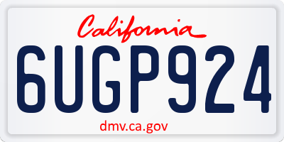 CA license plate 6UGP924