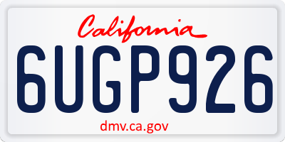 CA license plate 6UGP926