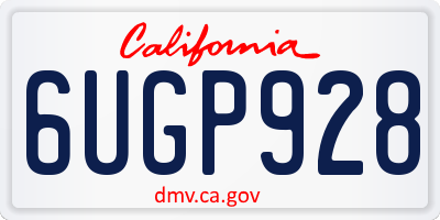 CA license plate 6UGP928
