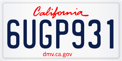 CA license plate 6UGP931