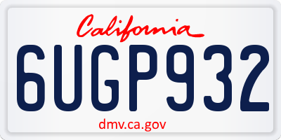 CA license plate 6UGP932