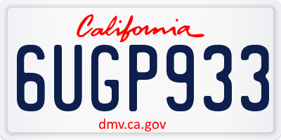 CA license plate 6UGP933