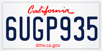 CA license plate 6UGP935