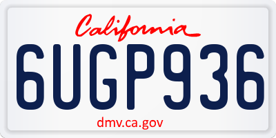 CA license plate 6UGP936