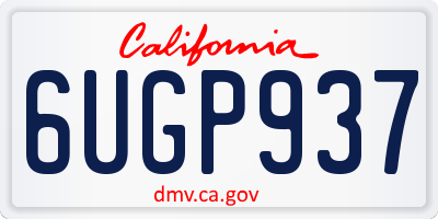 CA license plate 6UGP937