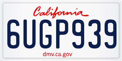 CA license plate 6UGP939