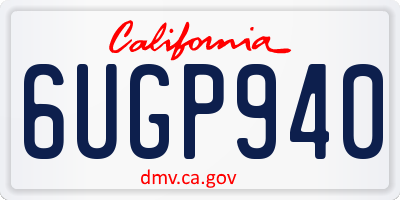 CA license plate 6UGP940