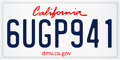 CA license plate 6UGP941
