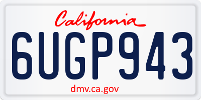 CA license plate 6UGP943