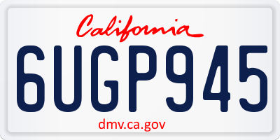 CA license plate 6UGP945