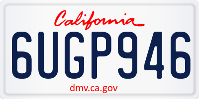 CA license plate 6UGP946