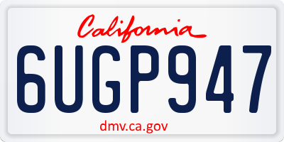 CA license plate 6UGP947