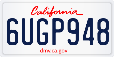 CA license plate 6UGP948