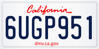 CA license plate 6UGP951