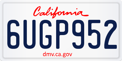 CA license plate 6UGP952