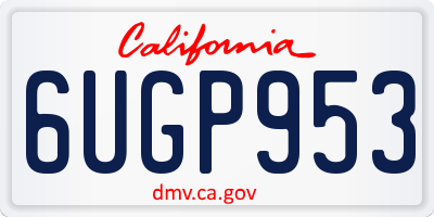 CA license plate 6UGP953
