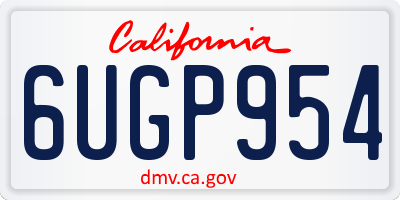 CA license plate 6UGP954