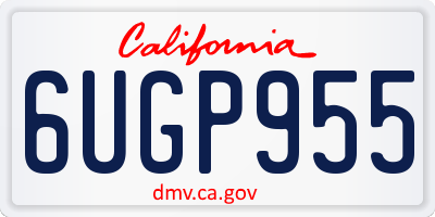 CA license plate 6UGP955