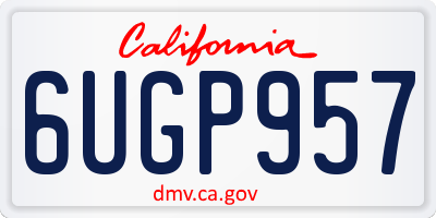 CA license plate 6UGP957
