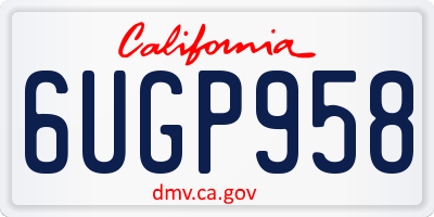 CA license plate 6UGP958