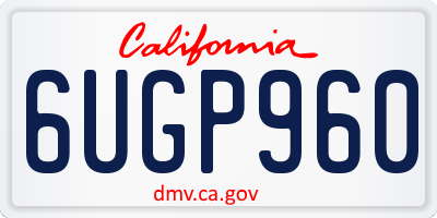 CA license plate 6UGP960