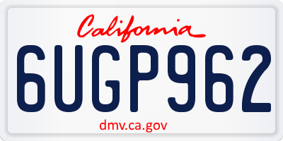 CA license plate 6UGP962