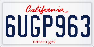 CA license plate 6UGP963