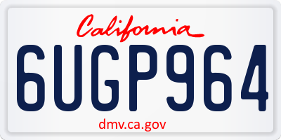 CA license plate 6UGP964