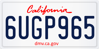 CA license plate 6UGP965