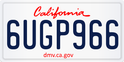 CA license plate 6UGP966