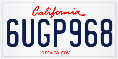 CA license plate 6UGP968