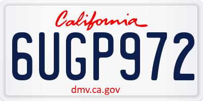 CA license plate 6UGP972