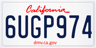 CA license plate 6UGP974