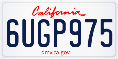 CA license plate 6UGP975