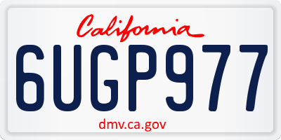 CA license plate 6UGP977
