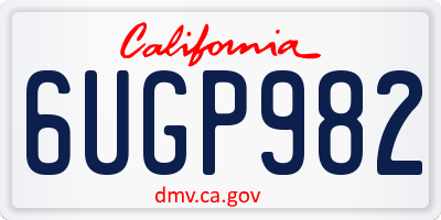 CA license plate 6UGP982