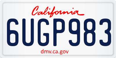 CA license plate 6UGP983
