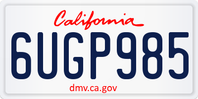 CA license plate 6UGP985