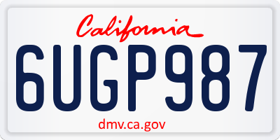 CA license plate 6UGP987