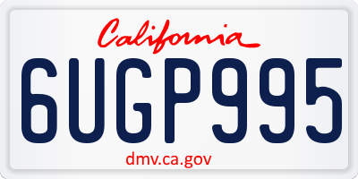 CA license plate 6UGP995