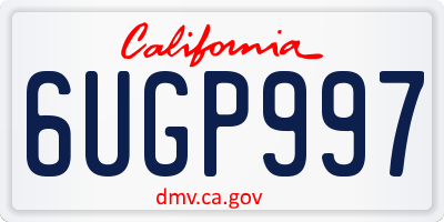 CA license plate 6UGP997